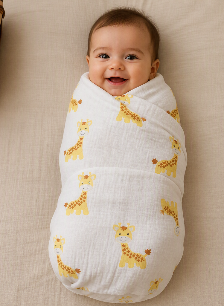 Mousseline bébé girafe