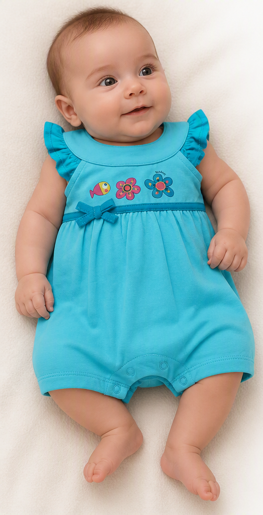 Barboteuse turquoise “Cute”