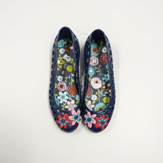 Sandales jelly bleu marine – fleurs colorées 🌸