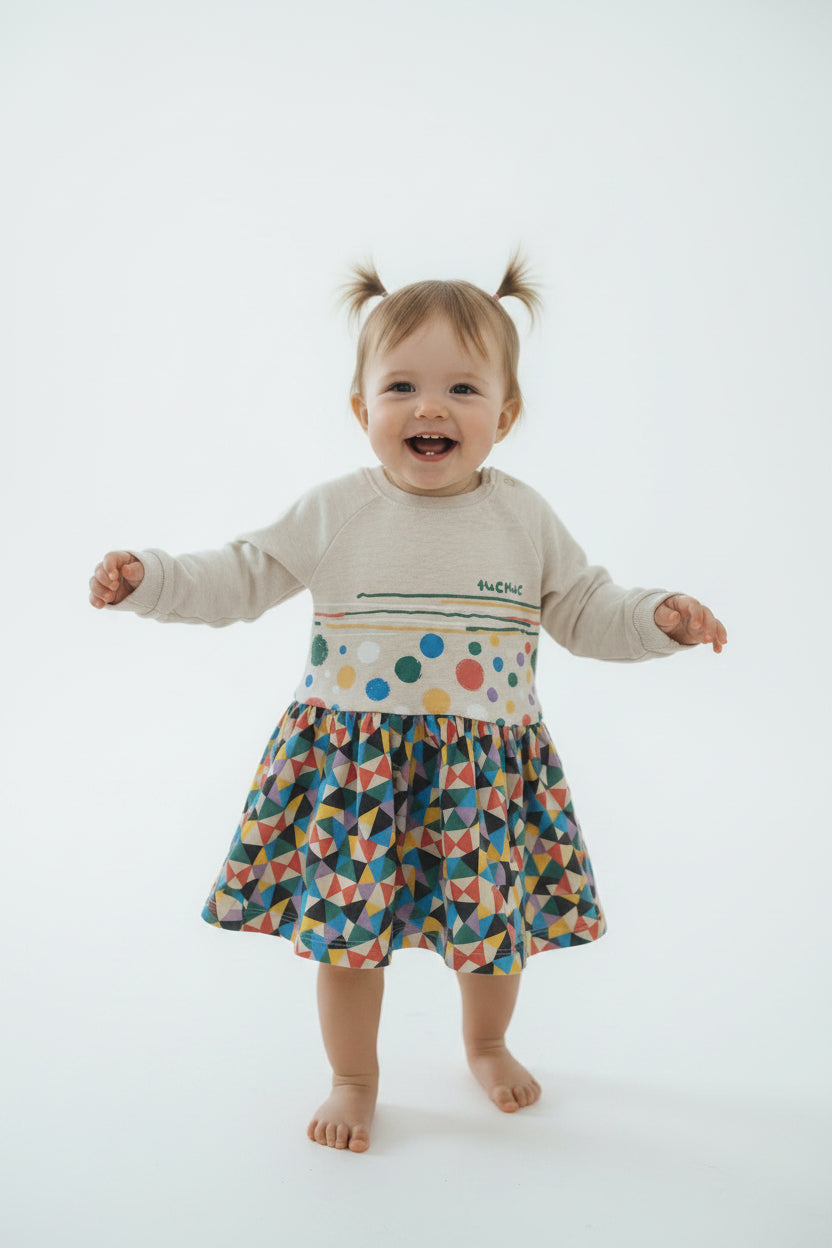 Robe beige -forme géométrie