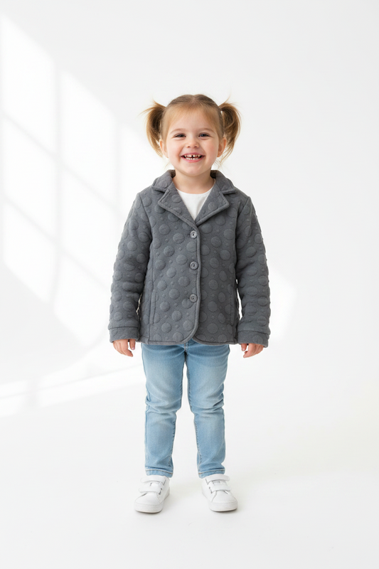 Manteau automne -Gris texturé