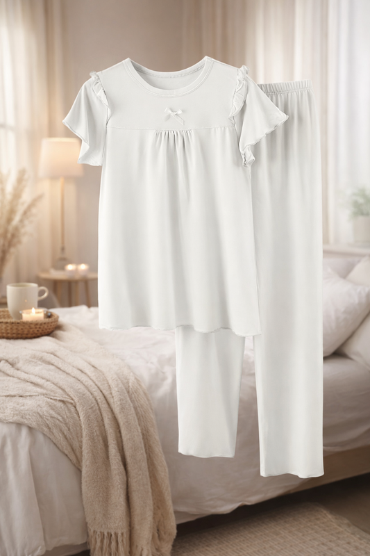 Pyjama Volets et petite Boucle - Blanc