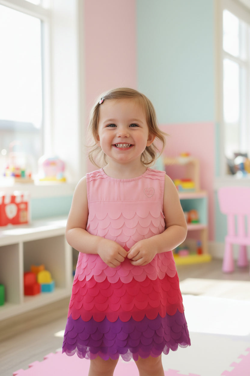 Robe à volants dégradés – un petit bijou coloré