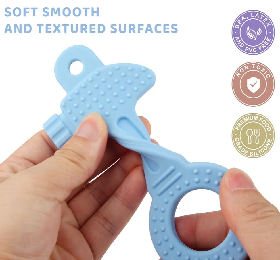 Jouet de dentition en Silicone - Marteau Bleu