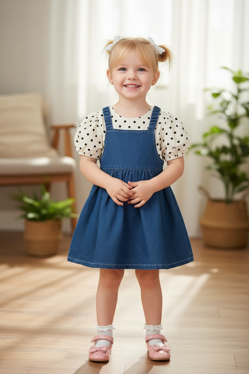 Robe salopette denim – douceur & style
