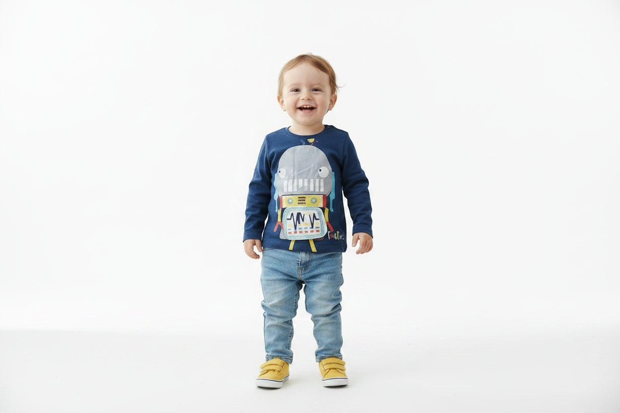 Chandail Bleu Foncé Grand Robot