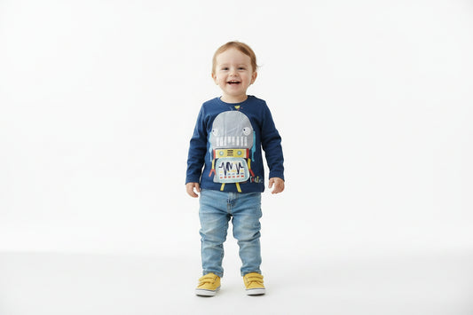 Chandail Bleu Foncé Grand Robot