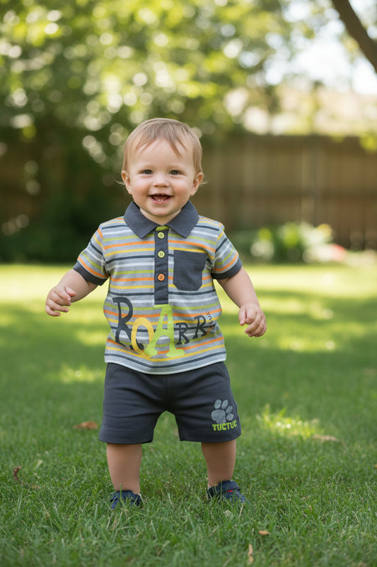 Ensemble garçon – T-shirt ROARR + short TUCTUC