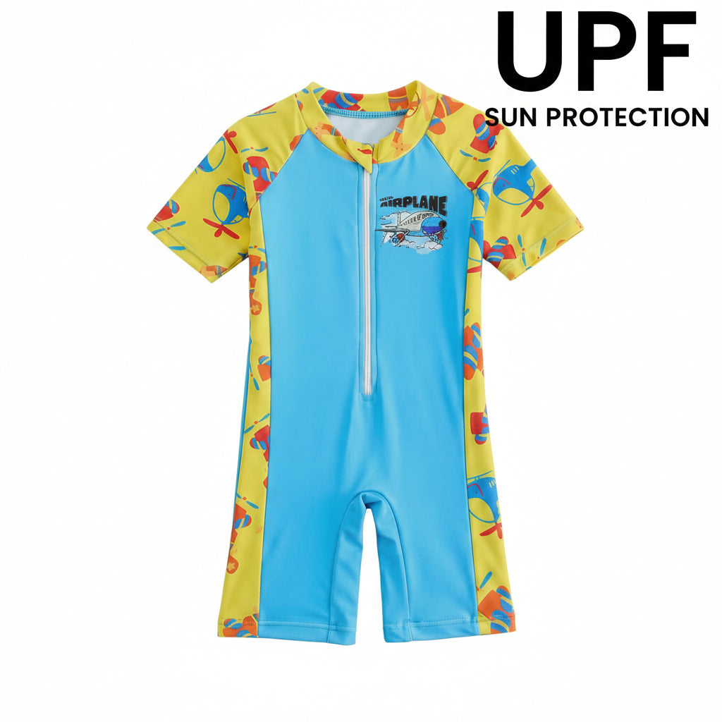 Maillot de bain protection UV 1 pièce Petit Pilote Bleu