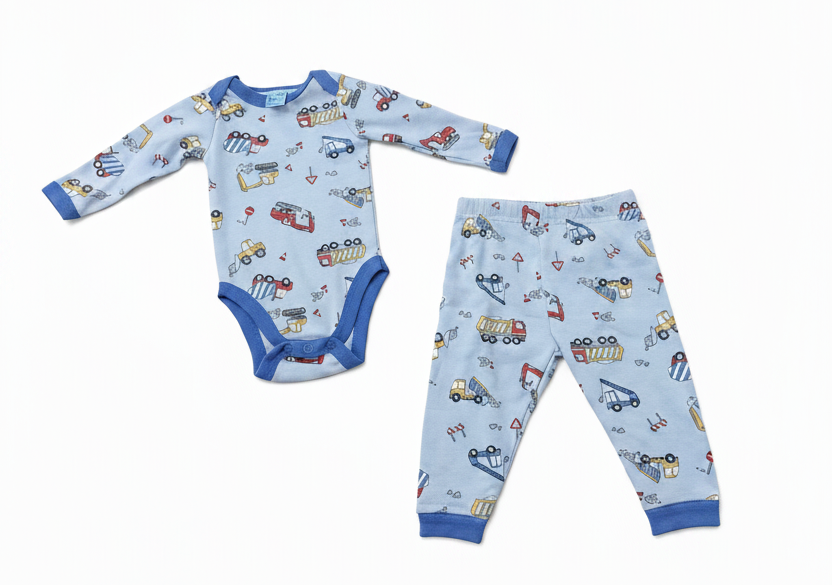 Ensemble pyjama bébé - Camion/ Tracteur 🚧💙