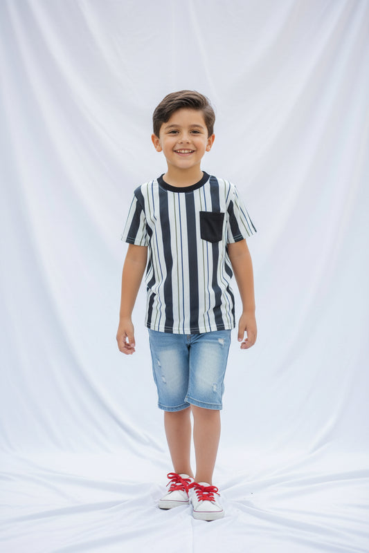 Chandail Sport Bande Bleu