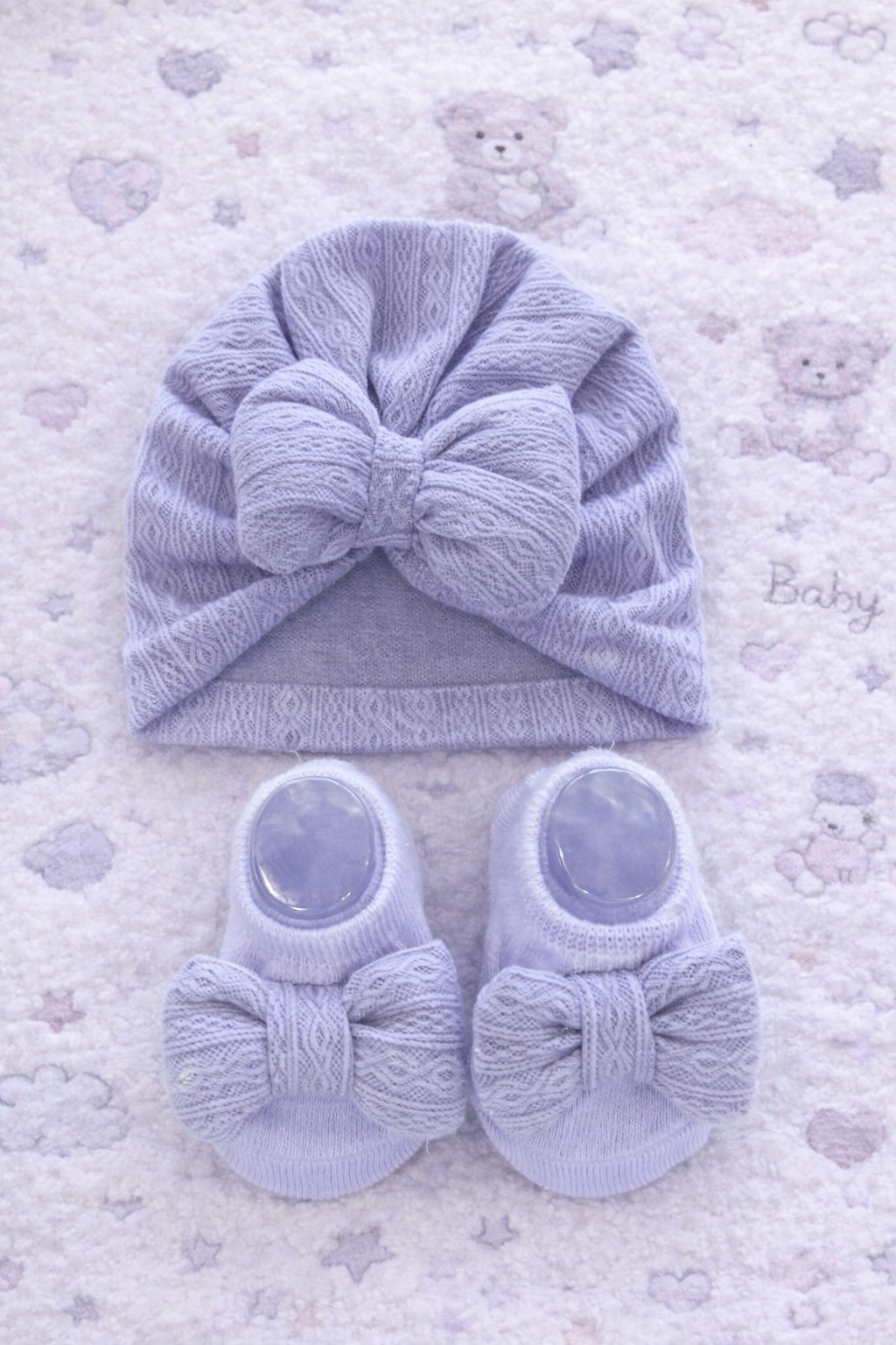 Ensemble Bonnet & Pantoufles Antidérapente a Boucle