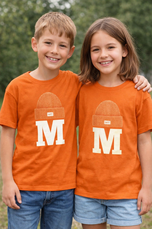 Chandail Manche Courte Signé M -Orange