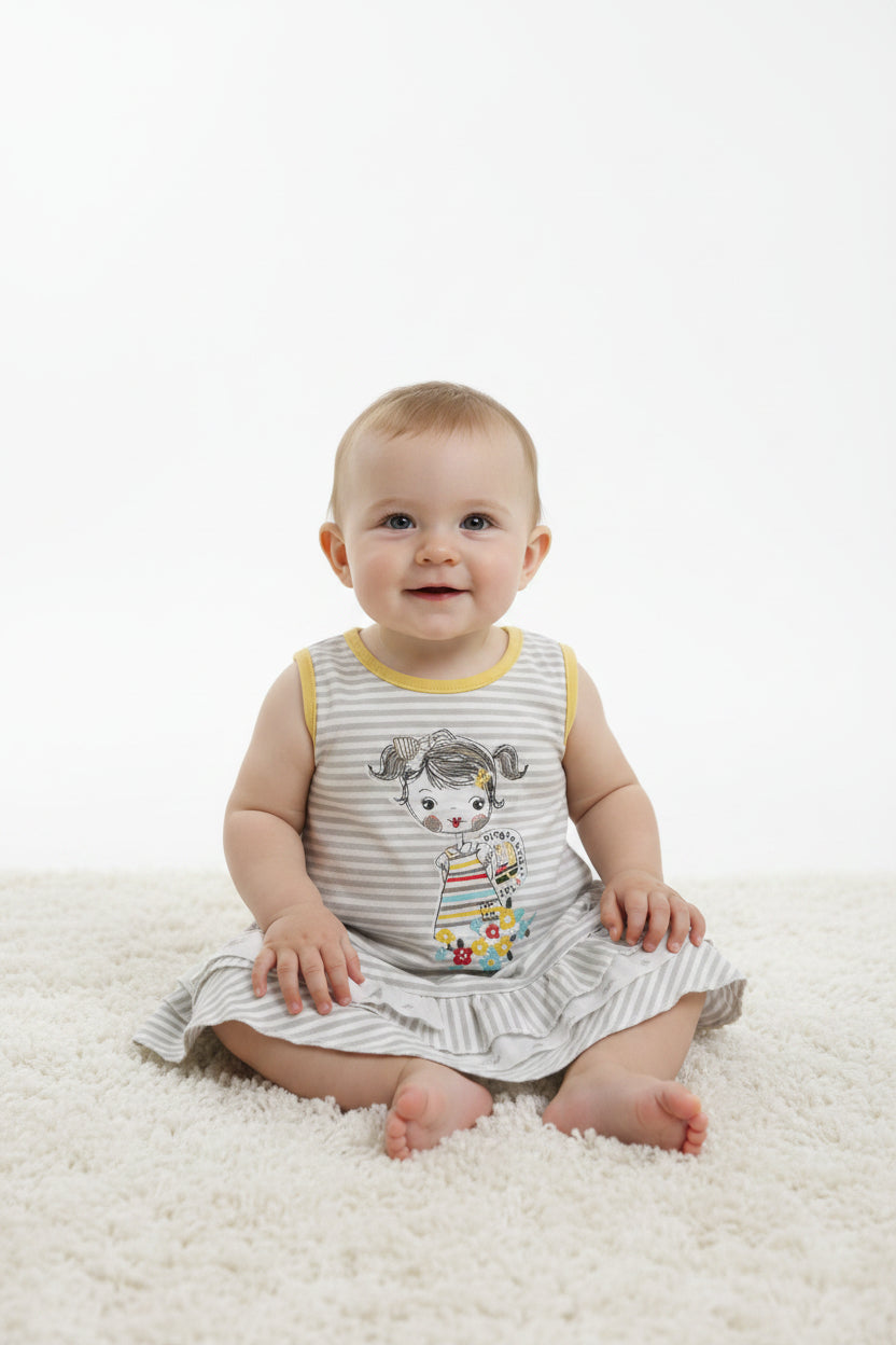 Robe bébé rayée