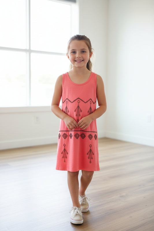 Robe Corail à motifs – éclat d’été