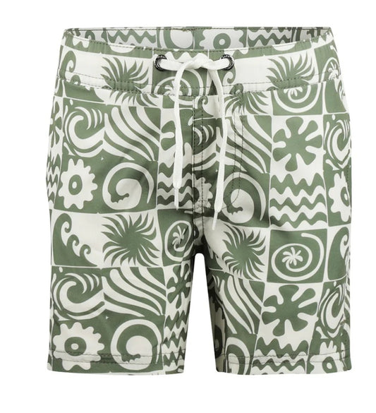 Short Maillot Motif Estival Vert Olive Koko Noko