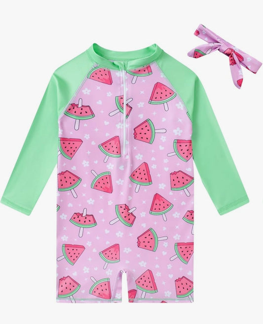 Maillot de Bain Melon d'Eau +  Ruban a cheveux
