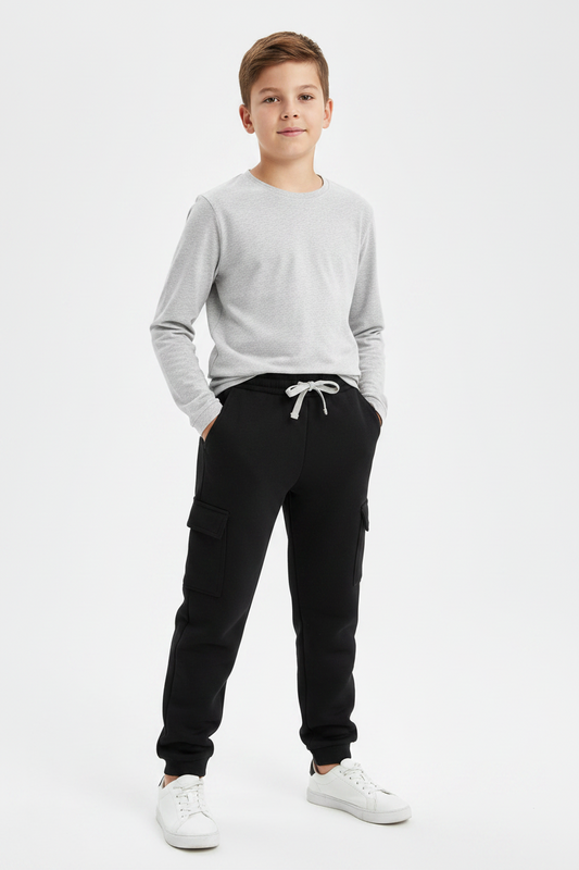Jogger noir Cargo Ouaté