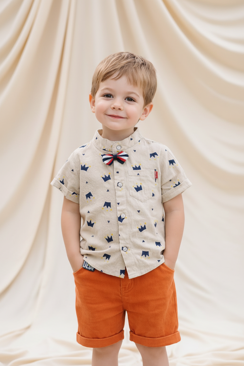 Chemise Gentleman Petites Couronnes avec Noeuf Papillon