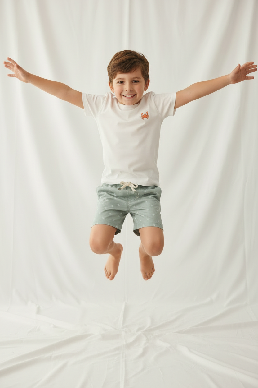 Maillot vert imprimé à flèche blanche