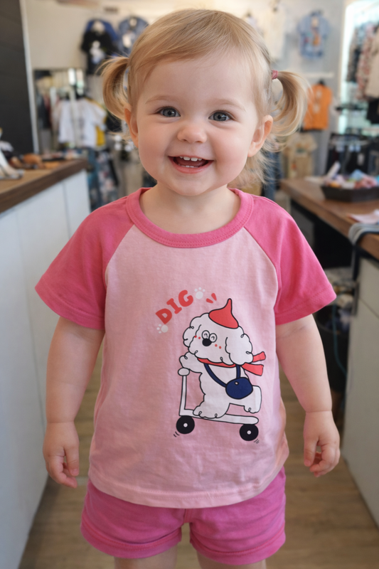 T-shirt Chien en Trotinette