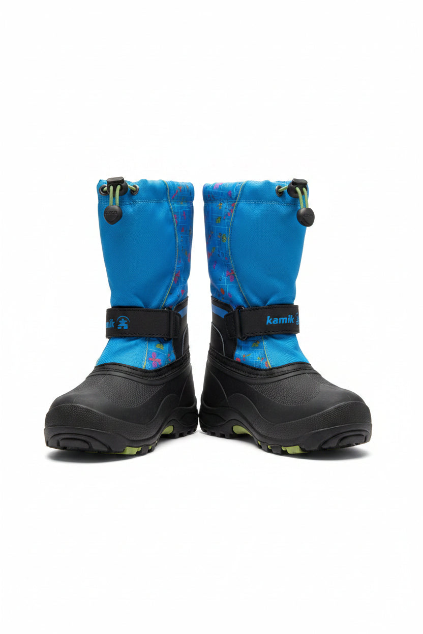 Bottes de Neige Kamik- Bleu avec motifs de fleurs