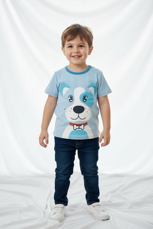 T-shirt Bleu Chien