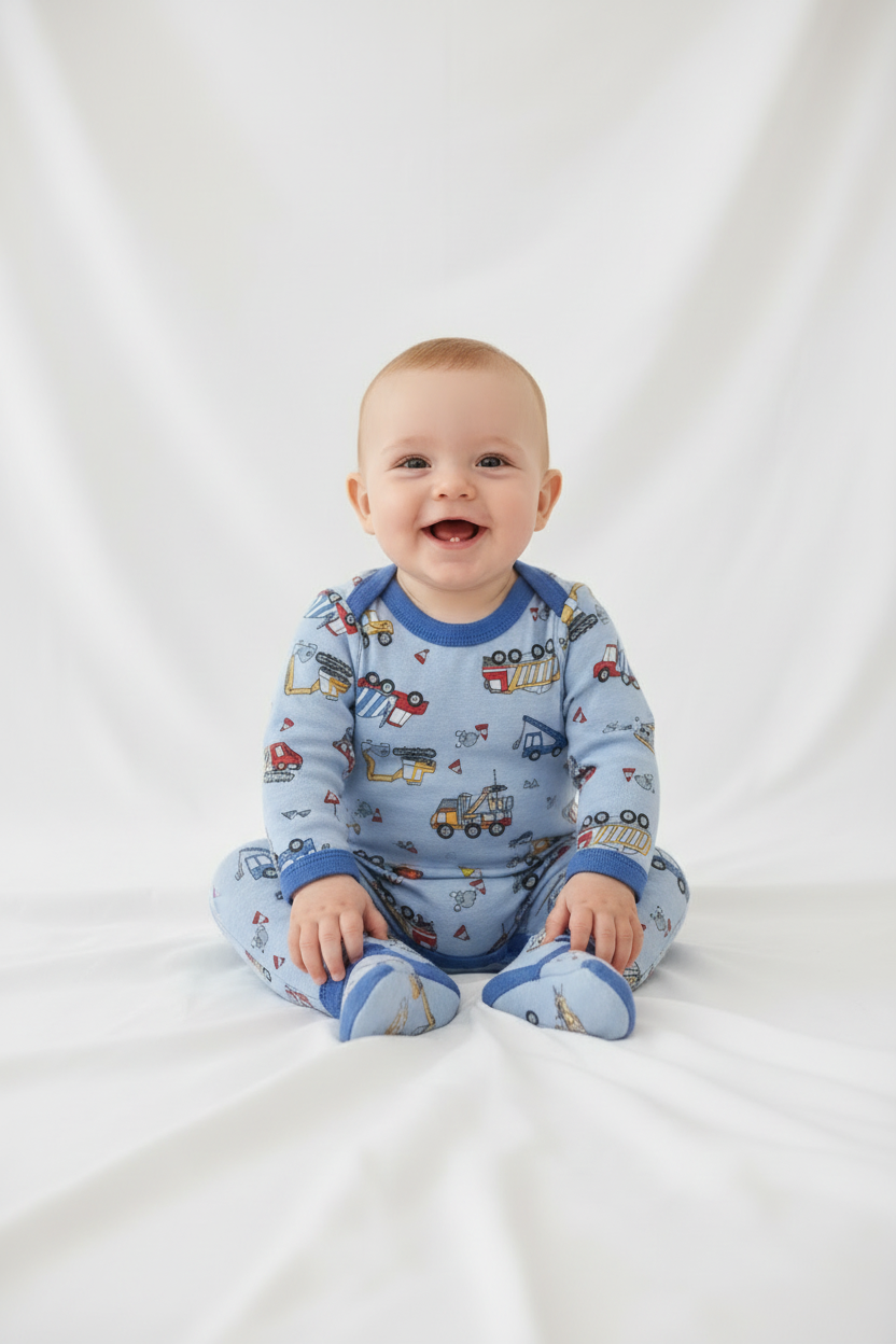 Ensemble pyjama bébé - Camion/ Tracteur 🚧💙