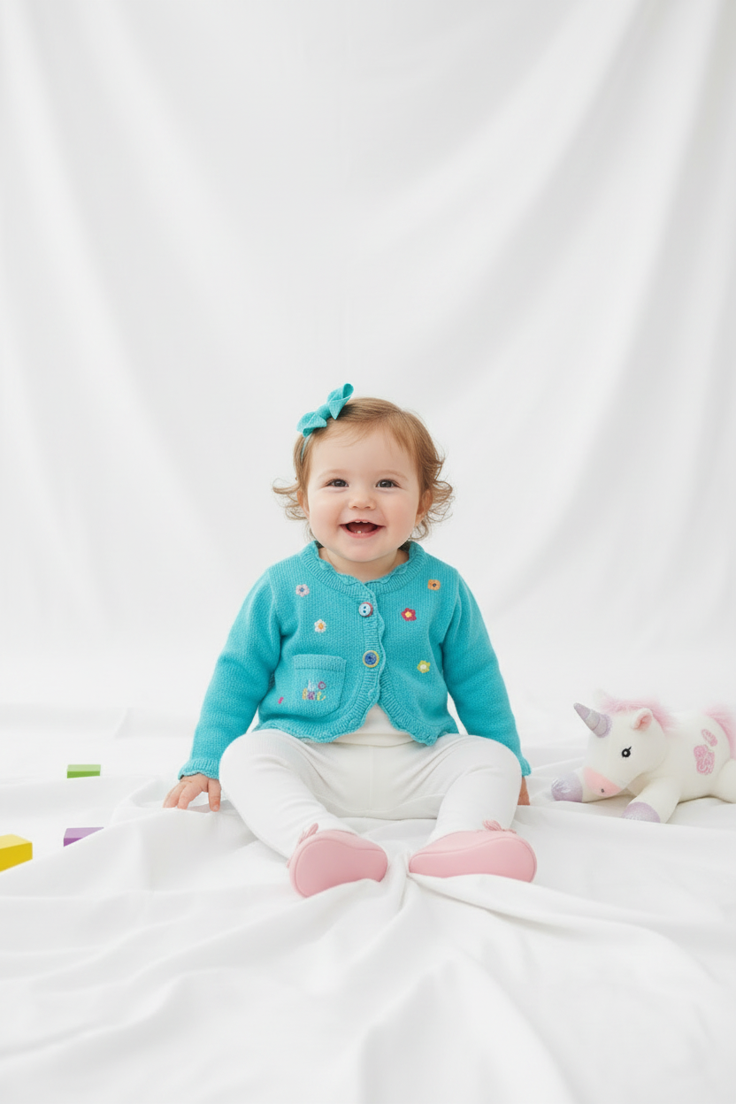 Veste en laine avec broderies et boutons de Fleurs