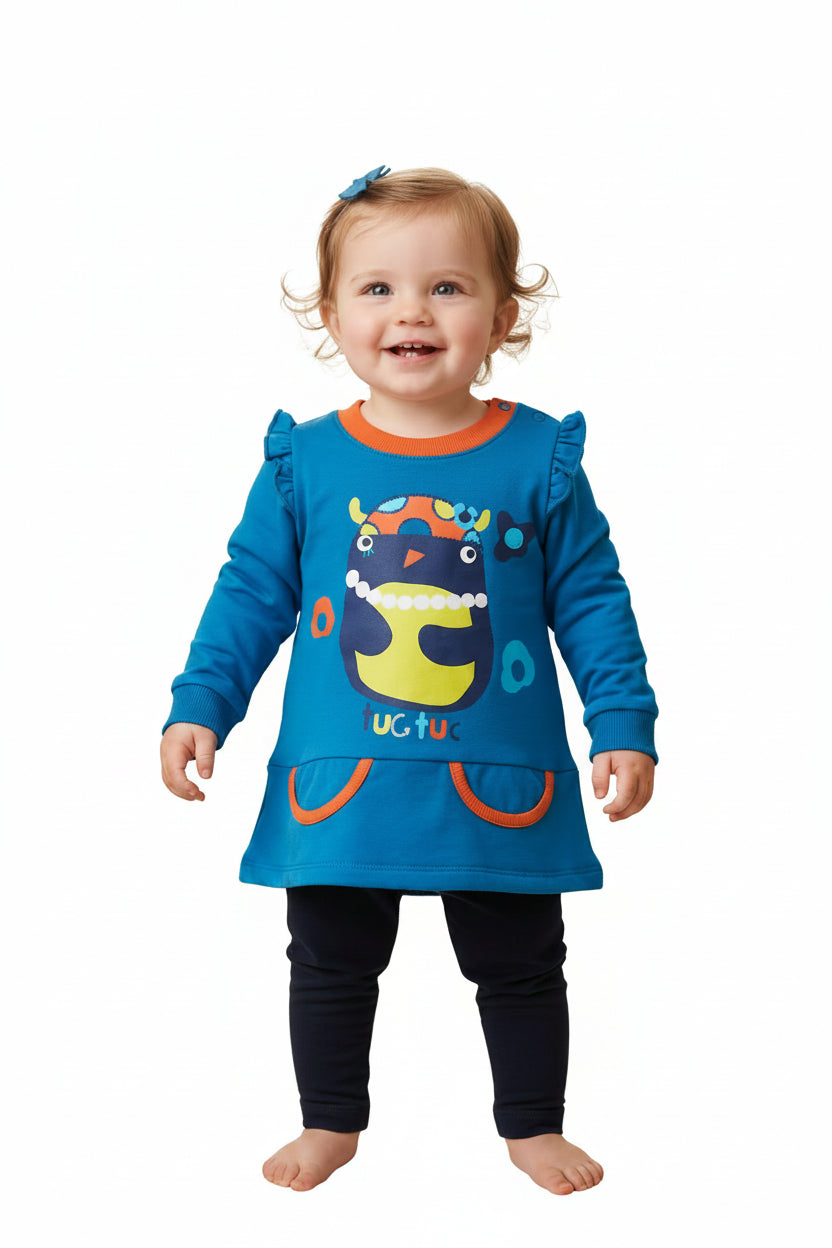 Ensemble coton ouaté avec jeans -Mme pingouin