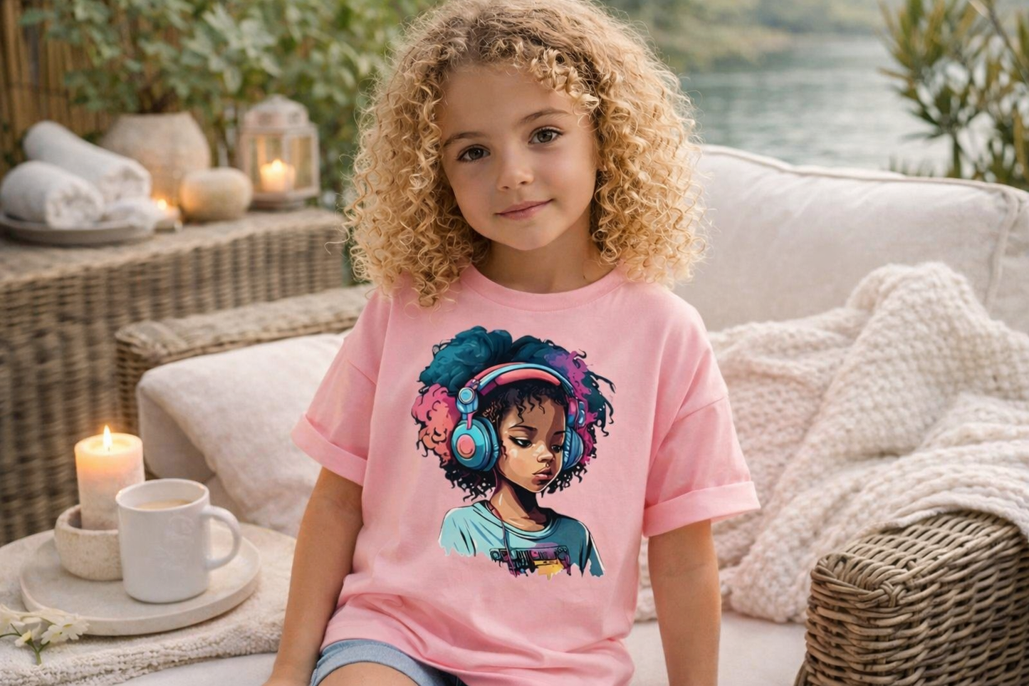 T-shirt rêveuses de Musique- Rose