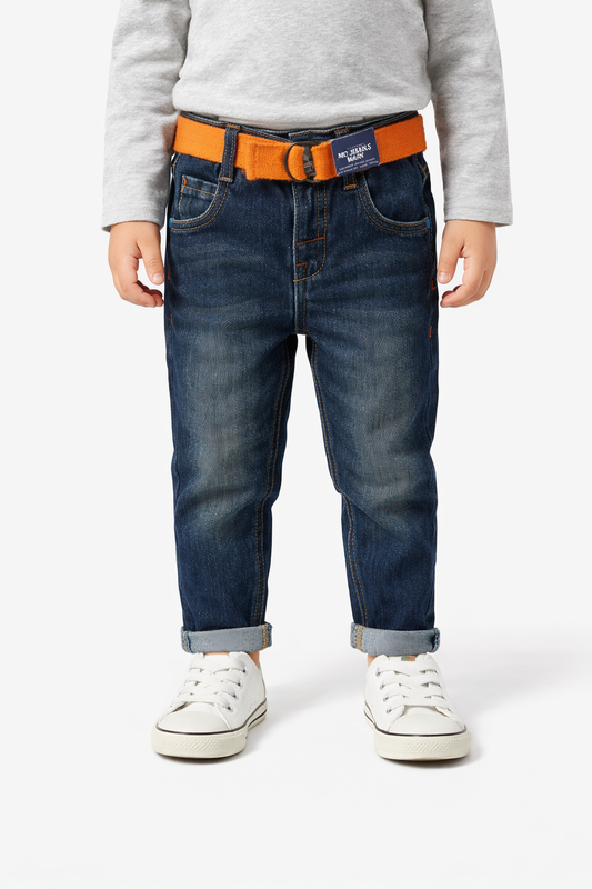 Jeans avec Ceinture Orange