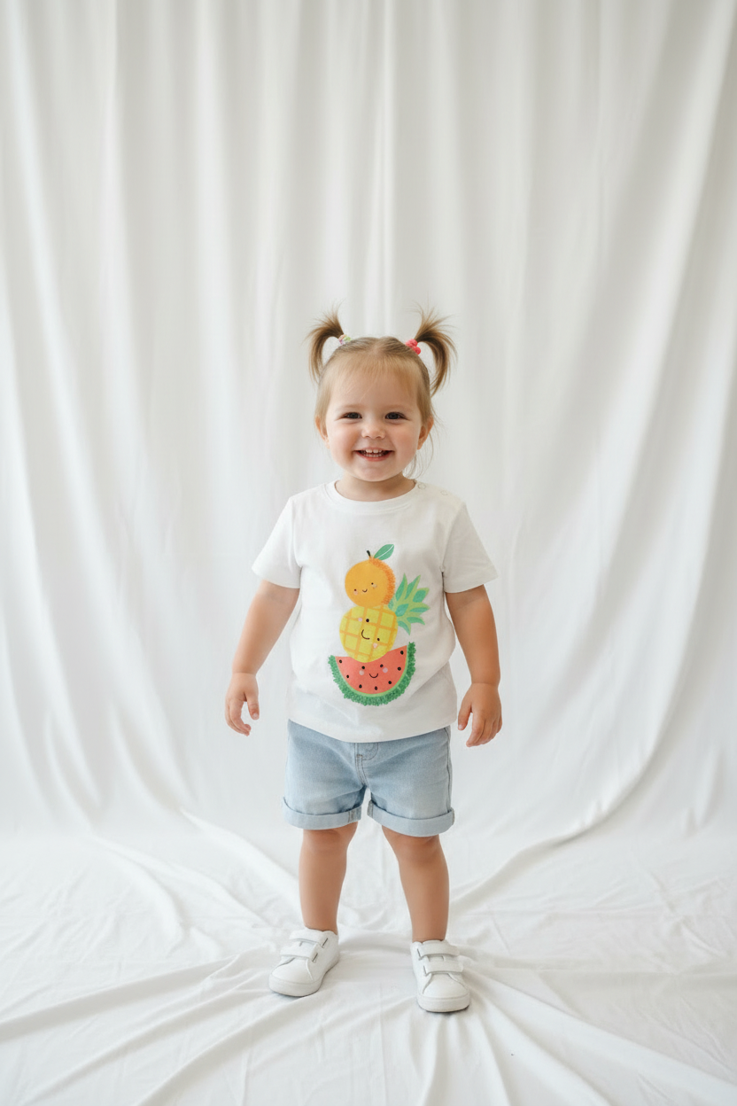 Chandail ananas & pastèque – texture ludique
