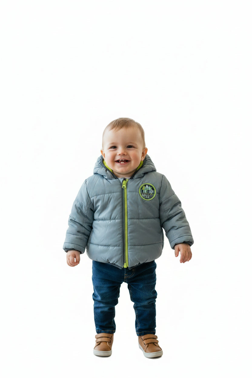 Manteau hiver matelassé bleu ciel