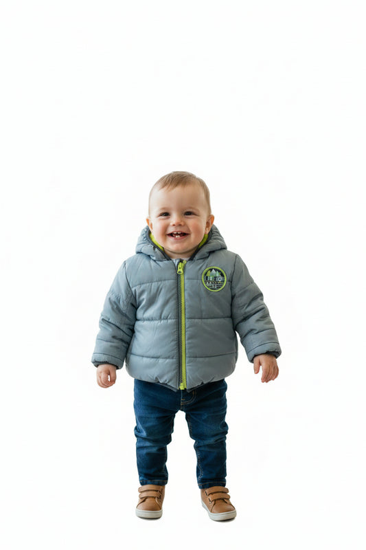 Manteau hiver matelassé bleu ciel