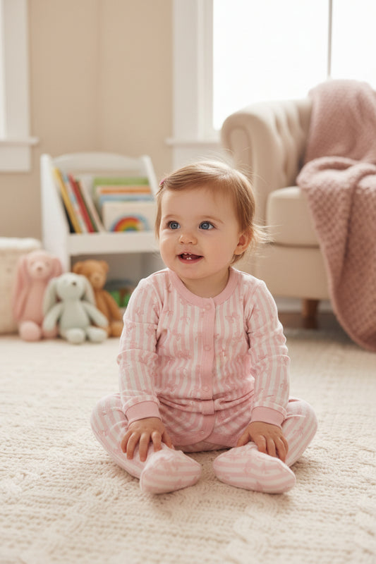 Pyjama/Grenouillère  Petites Boucles Rose