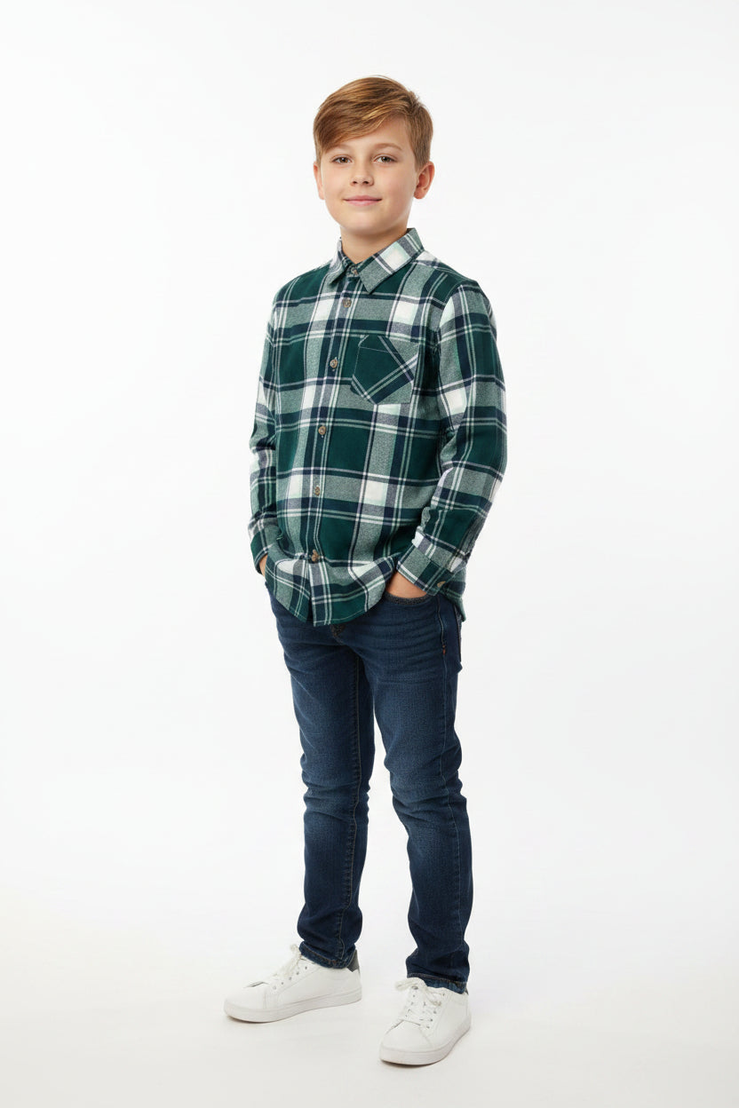 Chemise a Carreaux en Flanelle -Forest
