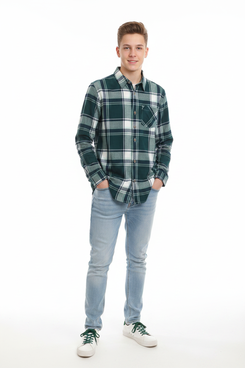 Chemise a Carreaux en Flanelle -Forest