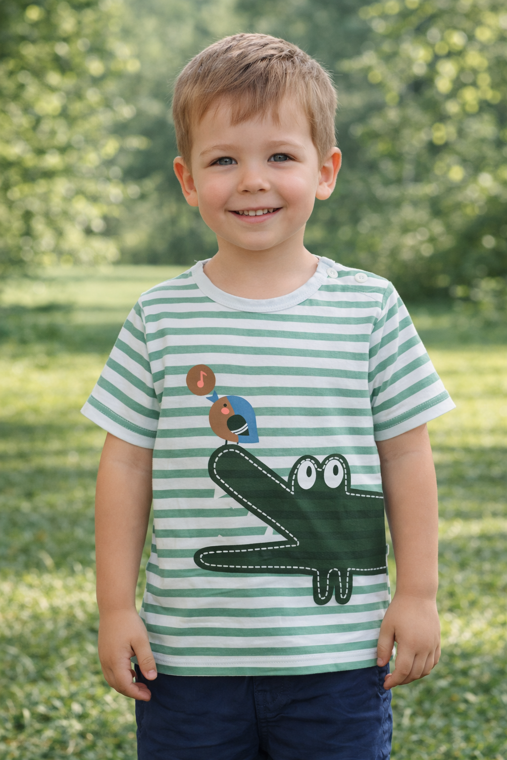 T-shirt Crocodile rayé
