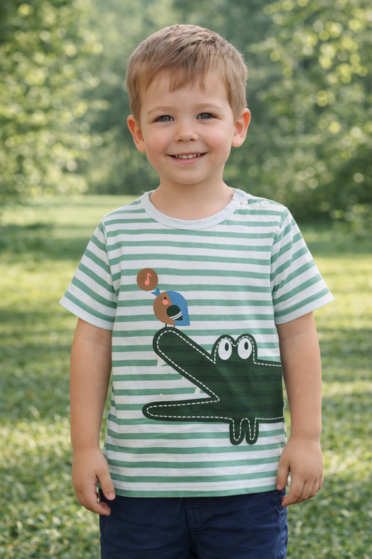 T-shirt Crocodile rayé