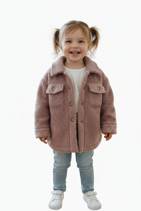Veste en peluche rose – douceur & confort