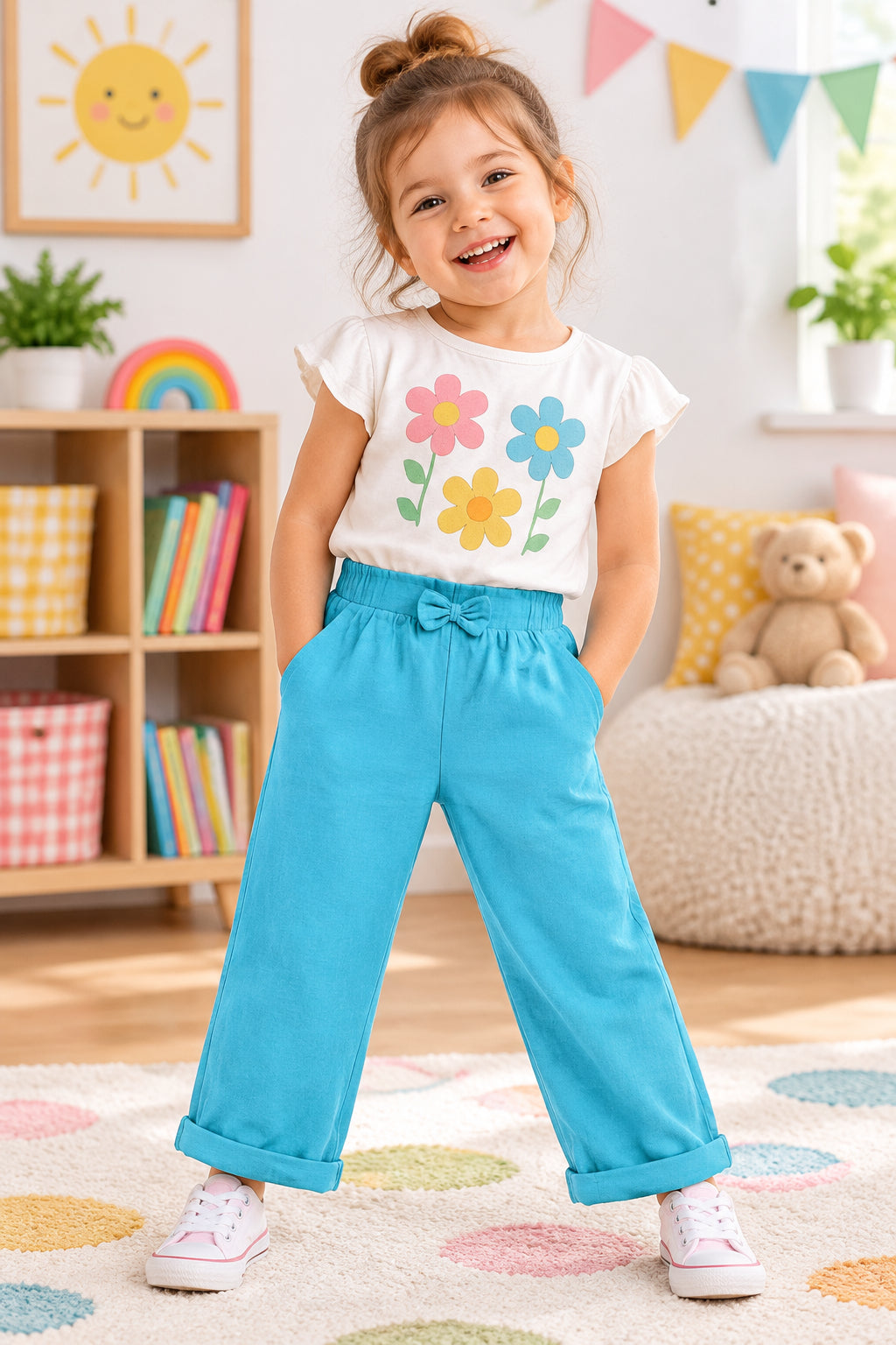 Leggings boucle centrale bleu pâle