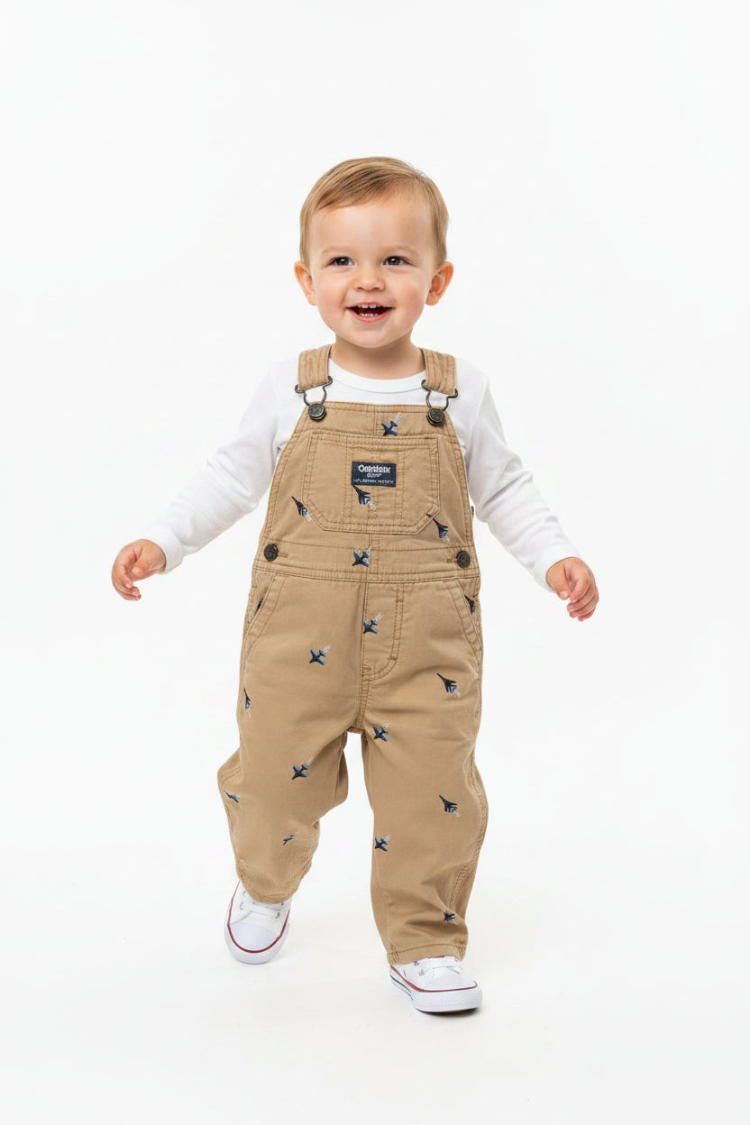 Salopette Beige motif avion Brodé