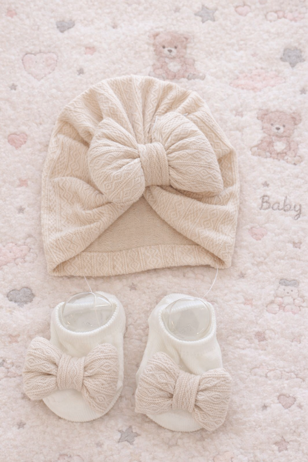 Ensemble Bonnet & Pantoufles Antidérapente a Boucle