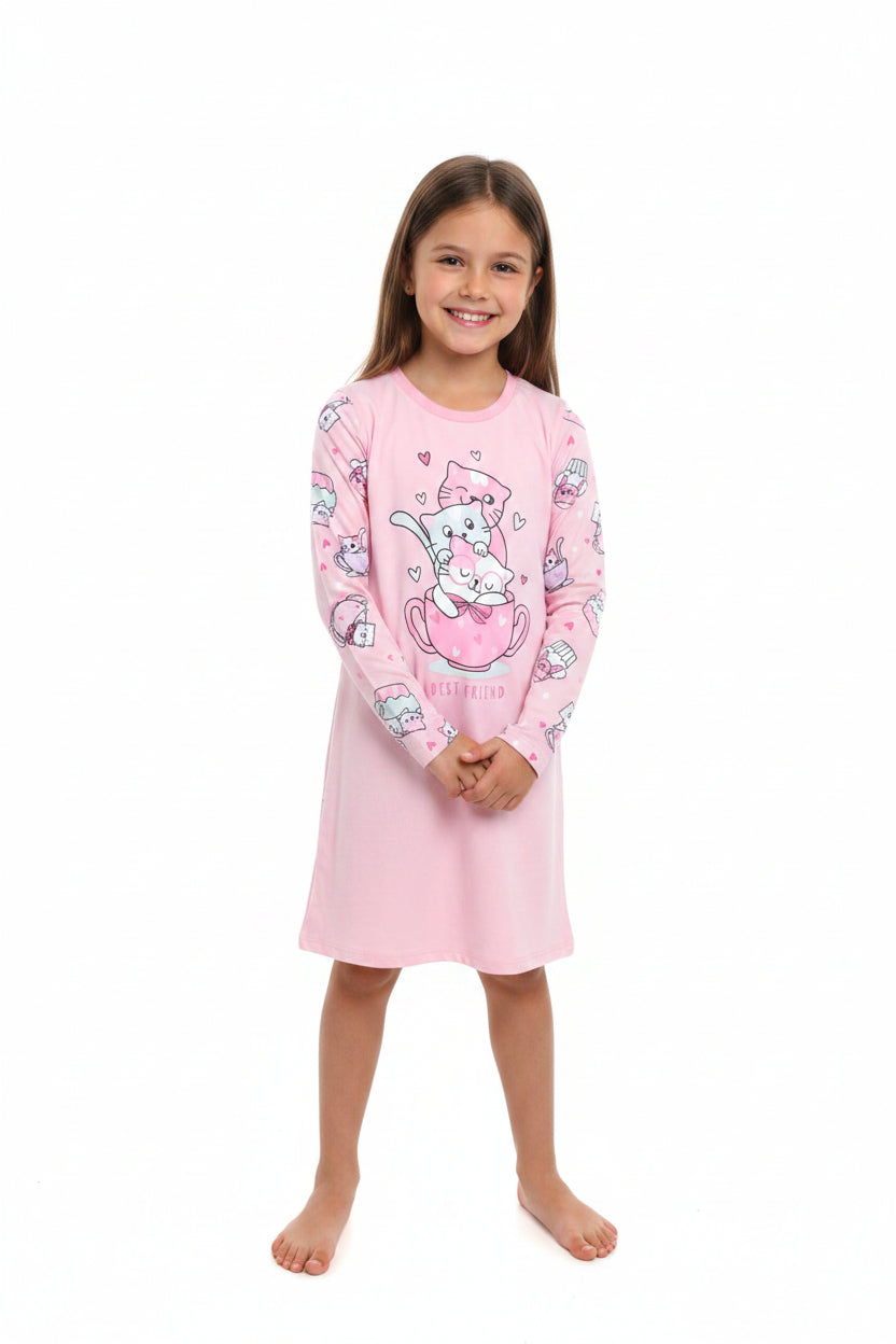 Pyjama Nuisette Rose - Chatons "Best Friends"
