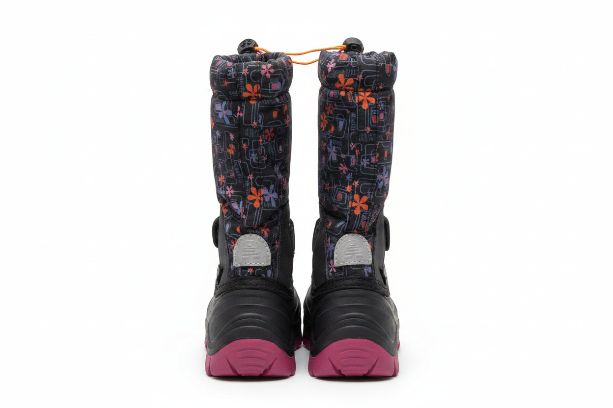 Bottes de Neige Kamik- Noir avec vent de Fleurs