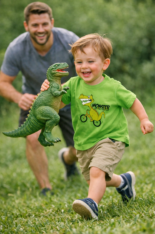 T-Shirt Dino en Vélo