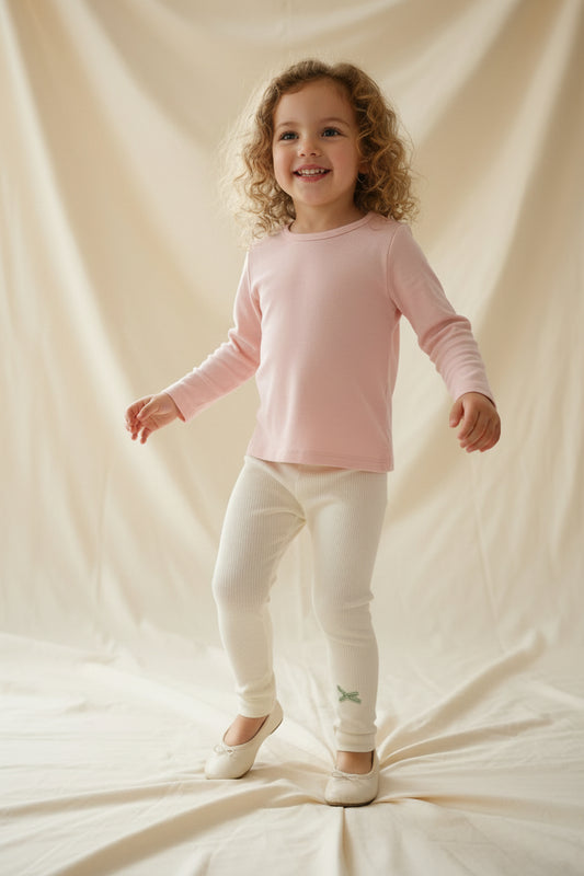 Legging Blanc avec petite Boucle