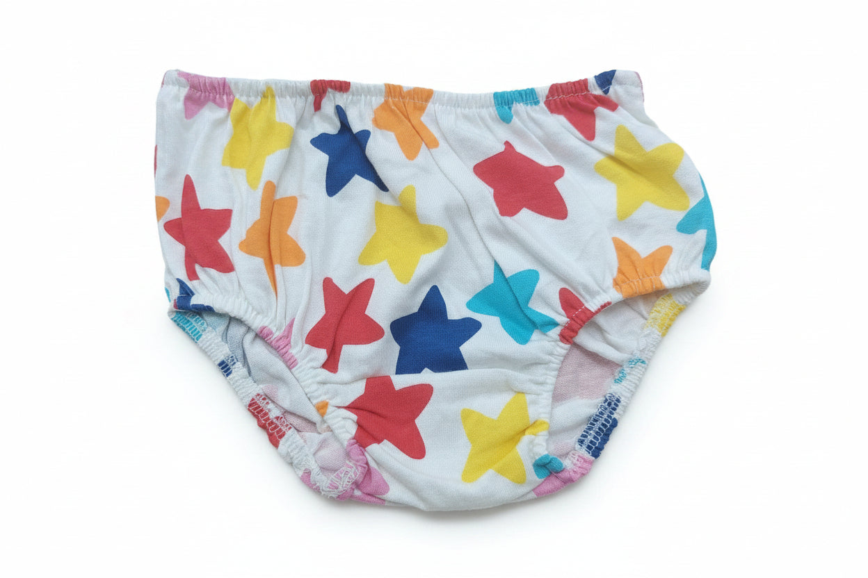 Robe bébé “Étoiles multicolores” + la culotte