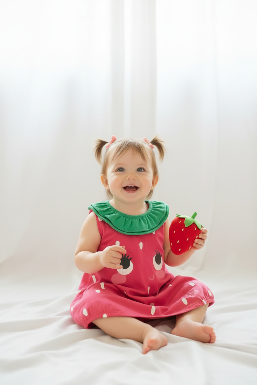 Robe Fraise – Douceur & Fantaisie
